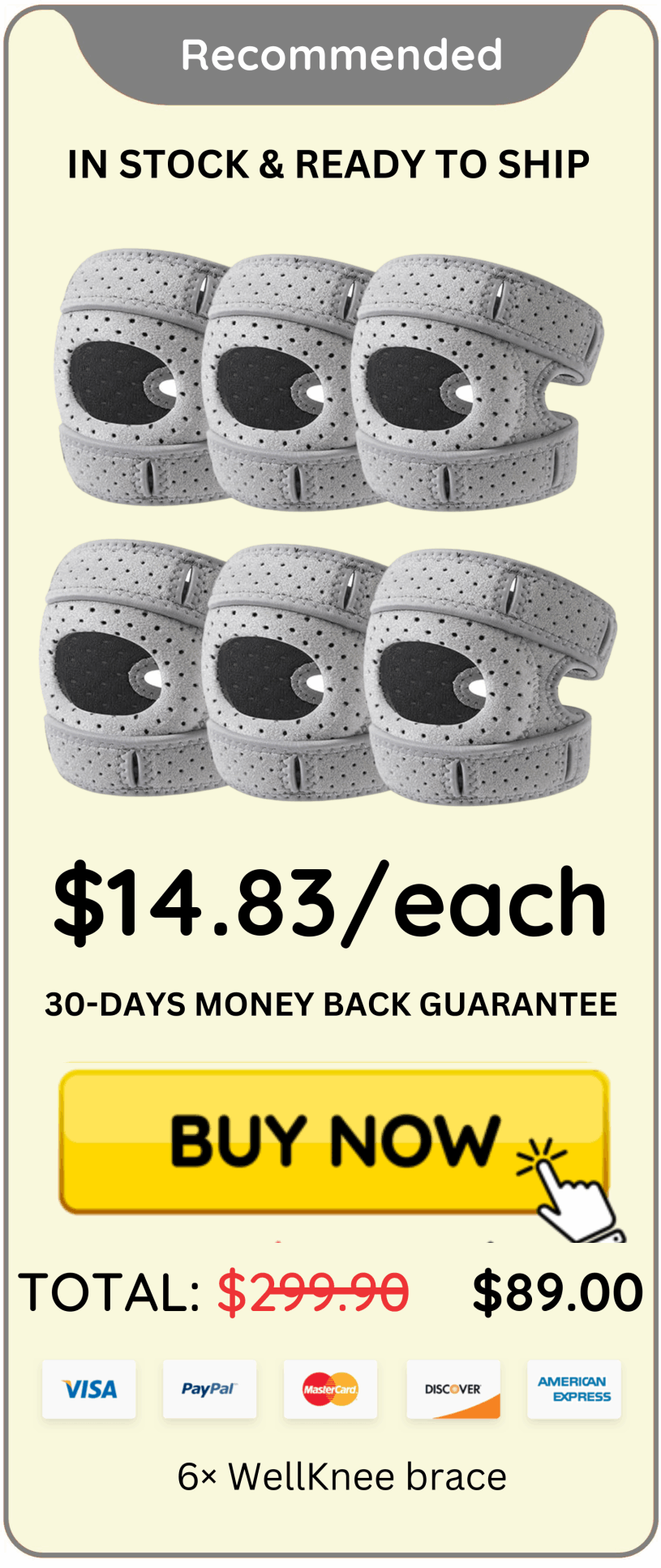 WellKnee brace offer package price 