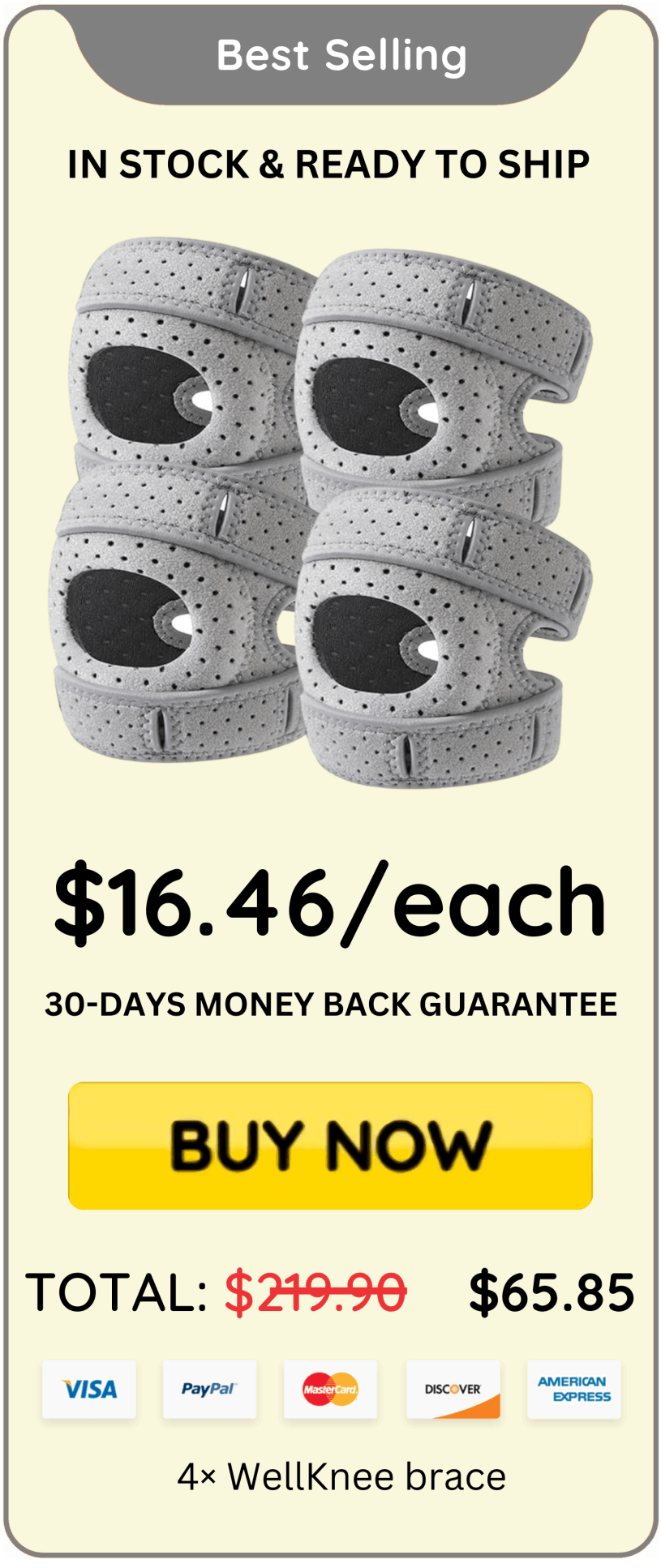 WellKnee brace offer price 