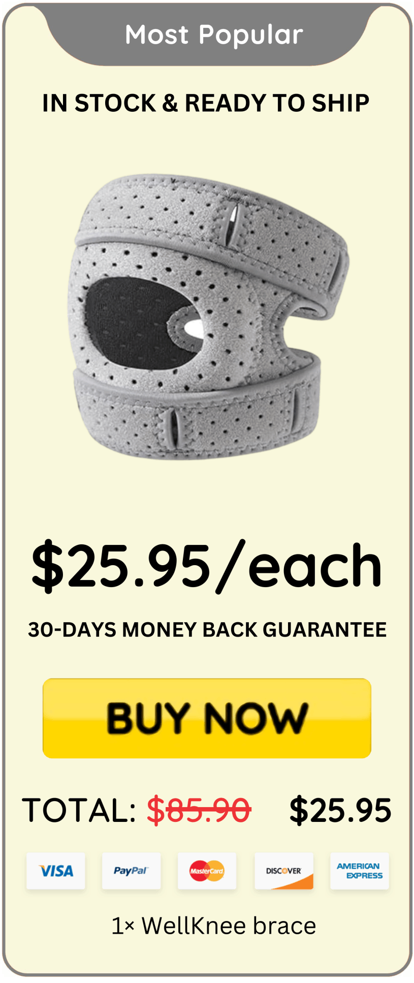 WellKnee brace price 